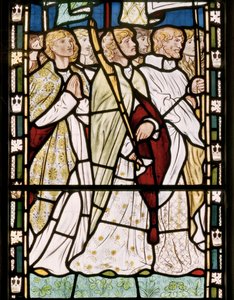 バナーが貼られた聖人、1865年（ステンドグラス） 作： Edward Burne Jones