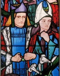 ソロモンとシバの女王、1857年（ステンドグラス） 作： Edward Burne Jones