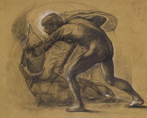 セント・ジョージとドラゴン（紙に鉛筆