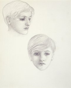 アーティストの息子、フィリップの少年としての研究、1875年頃、1875年頃 作： Edward Burne Jones