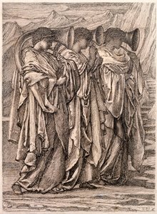 「荒野の挑戦」のための研究、1875年頃 作： Edward Burne Jones