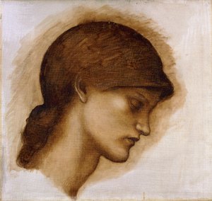 女性の頭の研究、 作： Edward Burne Jones