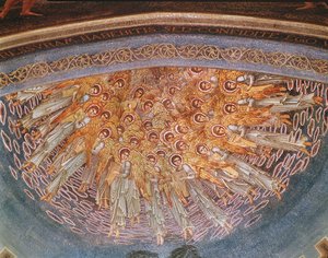 受胎告知（天井モザイク） 作： Edward Burne Jones