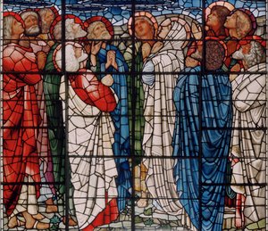 アセンションウィンドウ、詳細、1885（ステンドグラス） 作： Edward Burne Jones