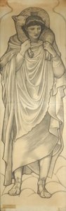 グッドシェパード、1880年（紙にチョーク） 作： Edward Burne Jones