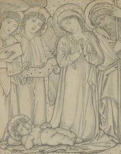 聖家族、1874年頃（紙にチョーク） 作： Edward Burne Jones
