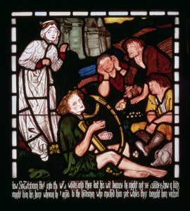 トリスタン卿の狂気、「トリスタンとイゾルデの物語」、William Morris und Co.（ステンドグラス） 作： Edward Burne Jones