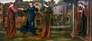 ミル、川で音楽に踊る女の子、1870年、1912年。 作： Edward Burne Jones