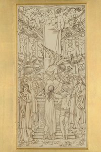 神秘的な結婚、1871-74年（紙にインク） 作： Edward Burne Jones