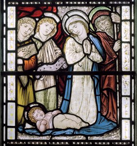 キリスト降誕、1877年（ステンドグラス） 作： Edward Burne Jones