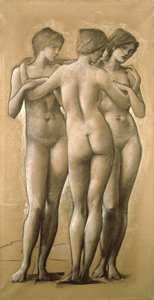 ヴィーナスコンコルディア-三美神の研究、1895 作： Edward Burne Jones