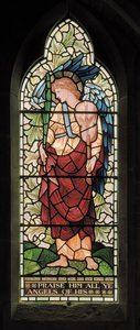 Wilden、All Saints、Morris＆Co.、Edward Burne-Jones、John Henry Dearle（1859-1932）、Tyhe Minstrel Angel、1902-1914、Louis、Alfred、The Baldwins、首相、メソジスト、ウスターシャー、Arts＆Cra 作： Edward Coley and Dearle Burne Jones