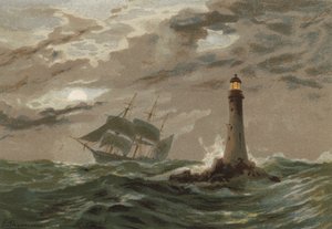 月光、エディストーン灯台 作： Edward Duncan