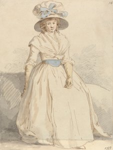 Uma jovem sentada usando um vestido branco 作： Edward Edwards