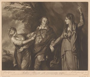 喜劇と悲劇の間のデヴィッド・ギャリックの肖像 作： Edward Fisher