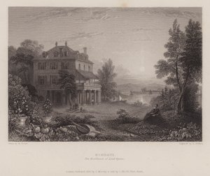 バイロン卿の邸宅「ヴィラ・ディオダーティ」（版画 作： Edward Francis (after) Finden