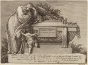 ジョシュアレイノルズ卿の葬儀チケット 作： Edward Francis Burney