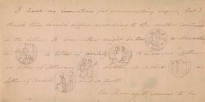 印鑑(?)のデザイン入りレター 作： Edward Francis Burney
