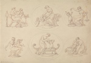 母と娘の遊びに関する6つの研究 作： Edward Francis Burney