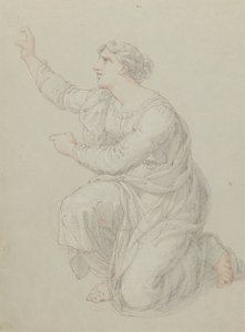 プリシラの跪く姿の習作 作： Edward Francis Burney