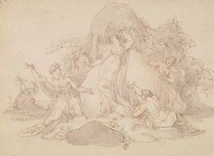 テレマコスとメンターがカリプソ島に上陸 作： Edward Francis Burney