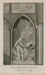 ウェストミンスター寺院のヘンデルの記念碑の眺め 作： Edward Francis Burney