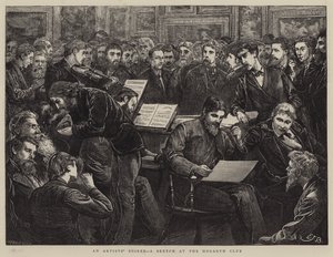アーティストのソワレ、ホガースクラブのスケッチ 作： Edward Frederick Brewtnall