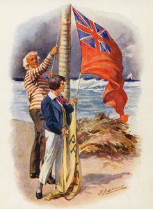 キャプテン・マリヤット著『マスターマン・レディ』の挿絵（カラーリトグラフ）