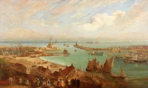 ロッカーのサンダーランドハーバー、1850年〜1855年 作： Edward Hastings