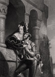 ウィリアム・シェイクスピア（1564-1616）の「ロミオとジュリエット」からWHエグルトンが刻んだ「おやすみなさい、千回、おやすみなさい」 作： Edward Henry Corbould