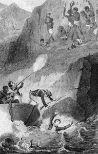 ムンゴパークの死、1806年 作： Edward Henry Corbould