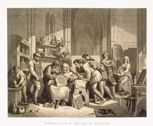 「英語とスコットランドの歴史のイラスト」第I巻から印刷の芸術の紹介 作： Edward Henry Wehnert