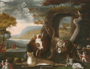 平和な王国とペン条約、1845 作： Edward Hicks