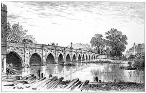 ストラットフォード橋、ストラットフォードアポンエイボン、ウォリックシャー、1885年。 作： Edward Hull