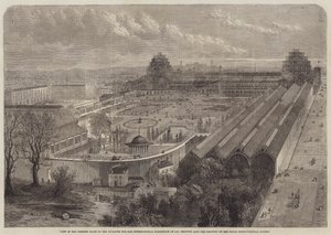 1862年の国際展覧会のための建物の現状の眺め？ 作： Edward Hull