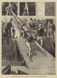 インターナショナル・ボートレース、ビッフェンズ・ヤードのアメリカ人クルー（エングレーヴィング 作： Edward John Gregory
