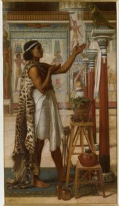 EJ Poynter、ラーの崇拝-絵画、1867 作： Edward John Poynter