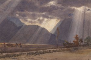 Maisema lähellä Argeles - Gazost Pyreneiden juurella 作： Edward John Poynter