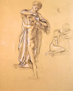 アイドル恐怖の研究（I）、1893（紙にチョークで書く） 作： Edward John Poynter