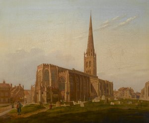 聖ミカエル教会、コベントリー、1824年頃 作： Edward Junior Rudge