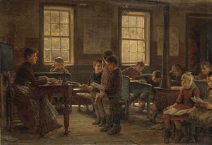 カントリースクール、1890年（作版ボードにキャンバスに油彩を塗ったもの） 作： Edward Lamson Henry