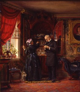 旧中国の恋人、1880（学術委員会の油彩） 作： Edward Lamson Henry