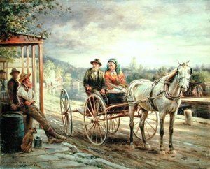 午後遅く、アルスター・カウンティ、ポート・ベン 作： Edward Lamson Henry
