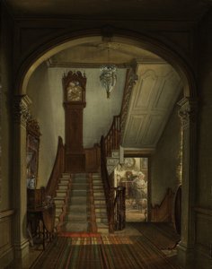 階段の上の古い時計、1868 作： Edward Lamson Henry