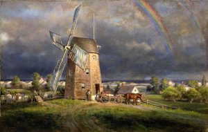 オールド フック ミル、イーストハンプトン、カリフォルニア州。 1880年。 作： Edward Lamson Henry