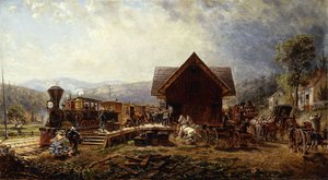 9.45 AMアコモデーション、ストラットフォード、コネチカット、1864 作： Edward Lamson Henry