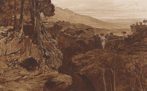 バベラ、コルシカ島、1868年頃（紙に洗ったペンとインク） 作： Edward Lear