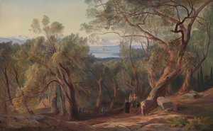 1862 年、サンタ デッカのコルフ。 作： Edward Lear