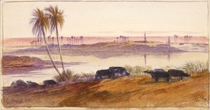 エルホン、エジプト、1884年 作： Edward Lear