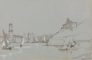 マルセイユ港への入り口 作： Edward Lear